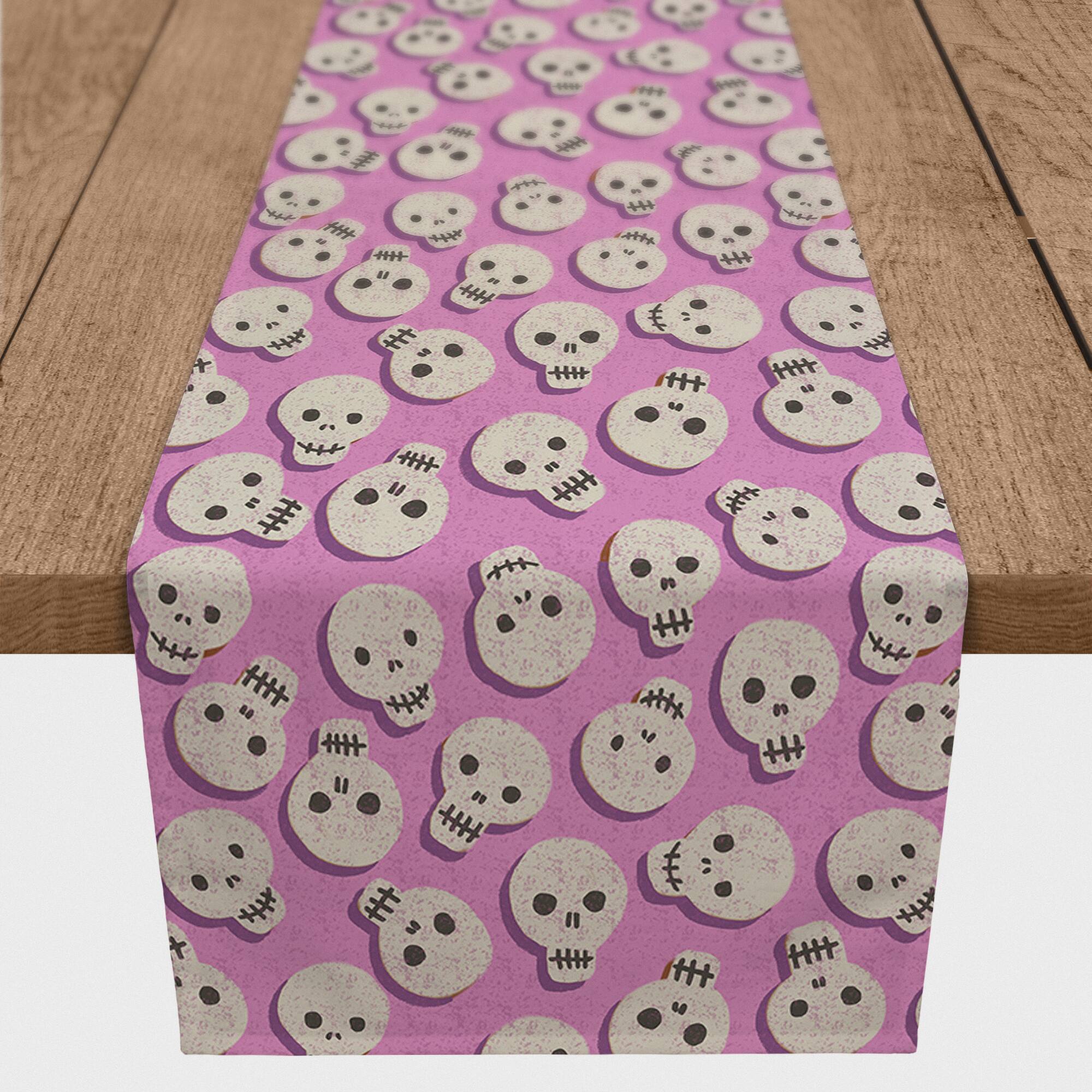 Pinky Skull Pattern Table Runner